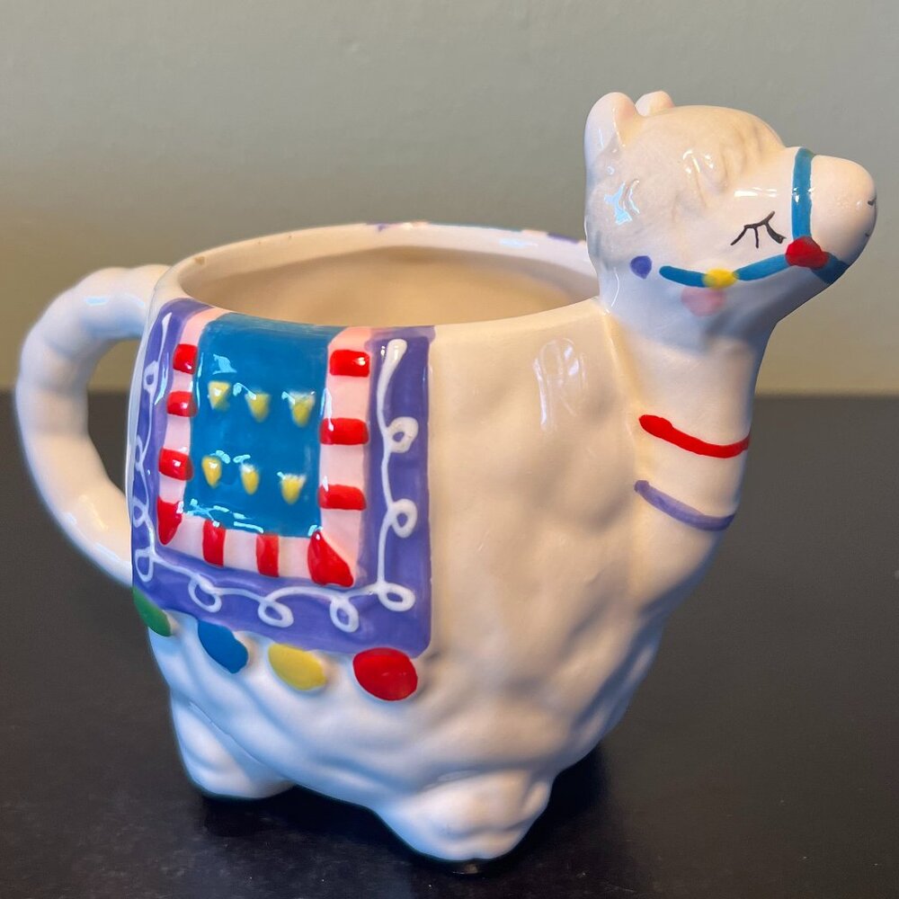 Llama / Alpaca Hand Painted Ceramic Mug / Planter ~ Home Decor ~ Animal Lover